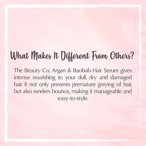 the beauty co Argan and Baobab Hair Oil Serum For Frizzy Hair